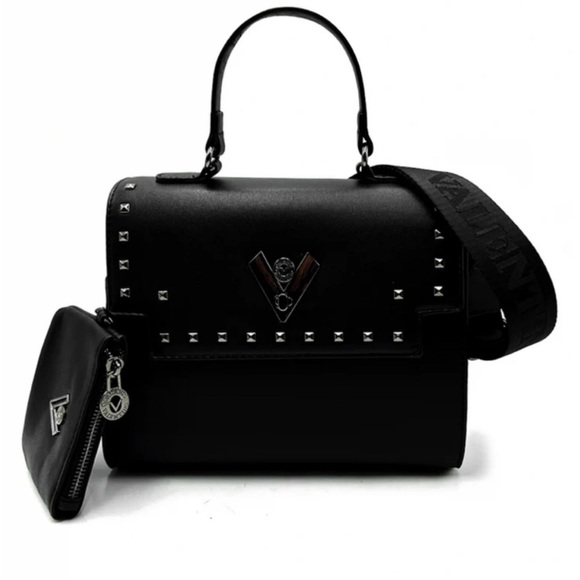 Valentino Orlandi Handbags - NWT Valentino Orlandi Black Crossbody Bag with Gunmetal Stud Accents